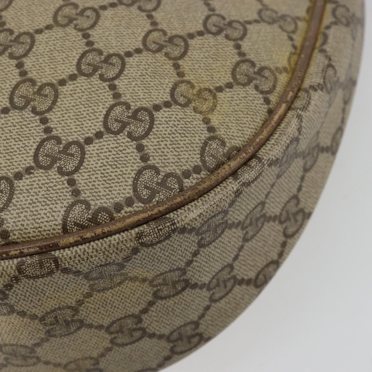 GUCCI GG Supreme Shoulder Bag PVC Beige Gold Auth 149980