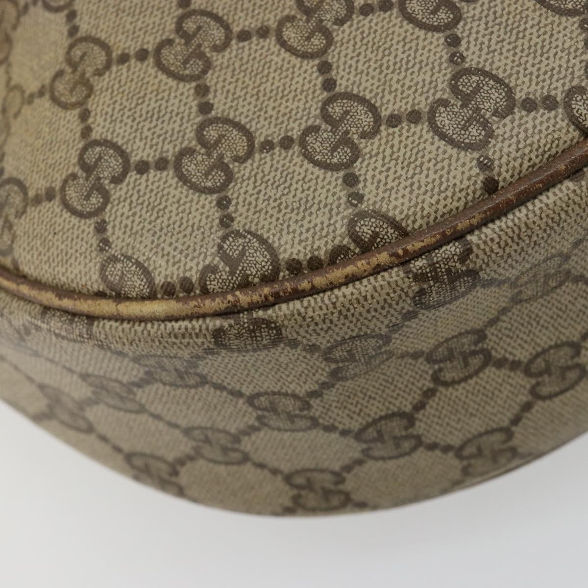 GUCCI GG Supreme Shoulder Bag PVC Beige Gold Auth 149980