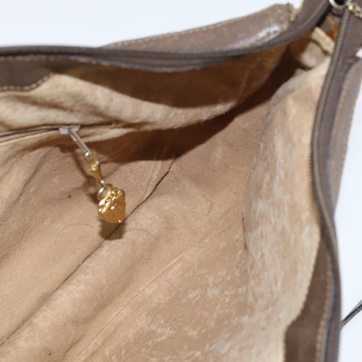 GUCCI GG Supreme Shoulder Bag PVC Beige Gold Auth 149980