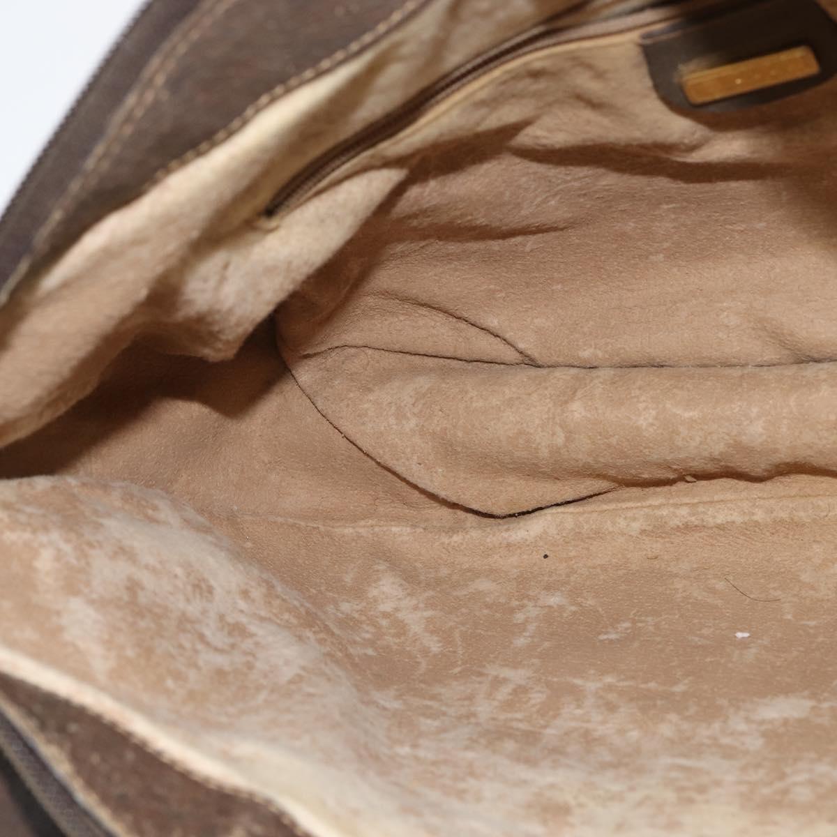 GUCCI GG Supreme Shoulder Bag PVC Beige Gold Auth 149980