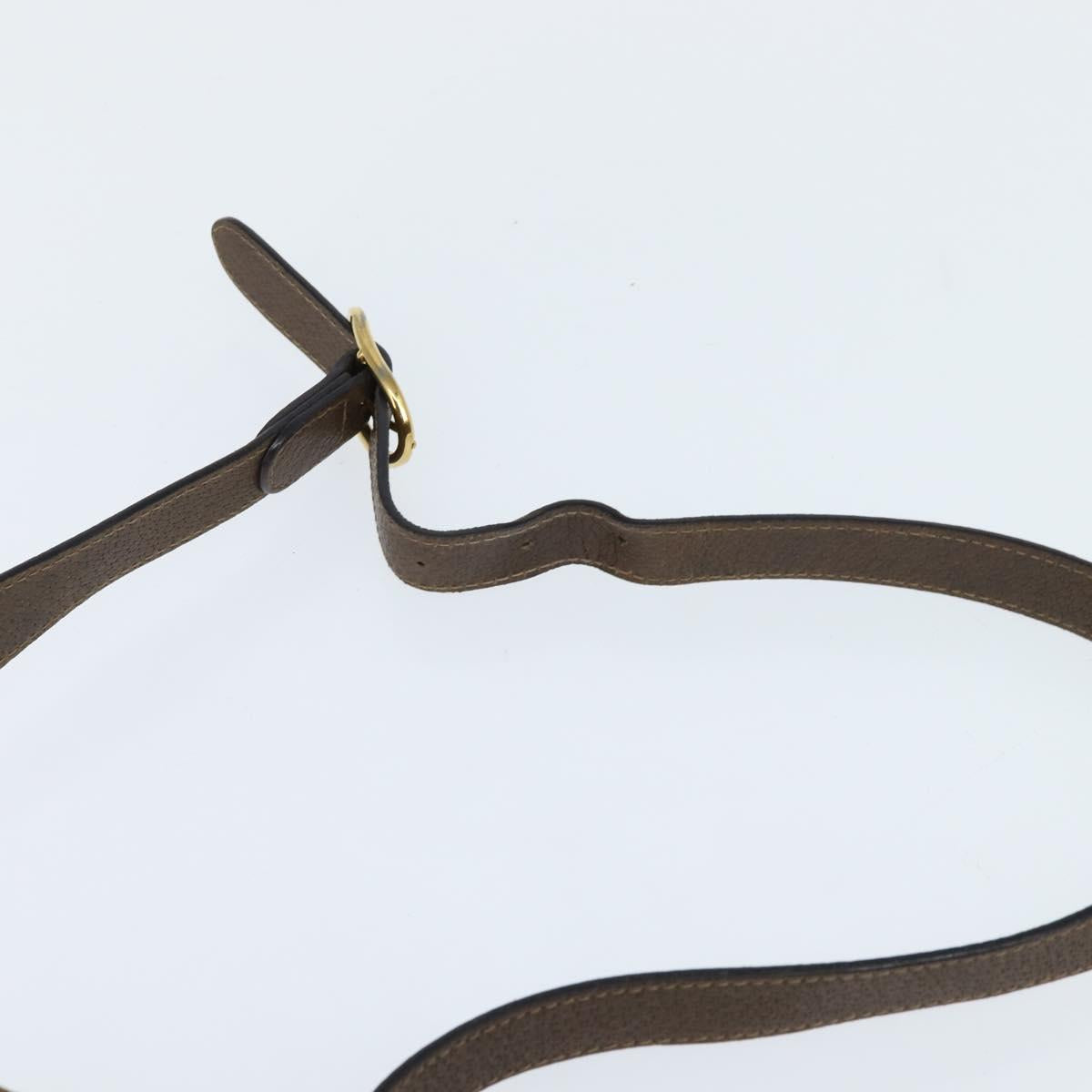 GUCCI GG Supreme Shoulder Bag PVC Beige Gold Auth 149980