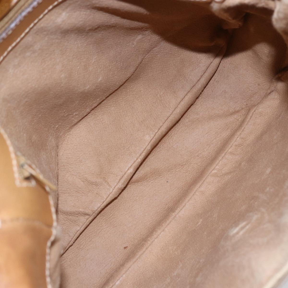 GUCCI Micro GG Supreme Shoulder Bag PVC Beige Gold Auth 149981