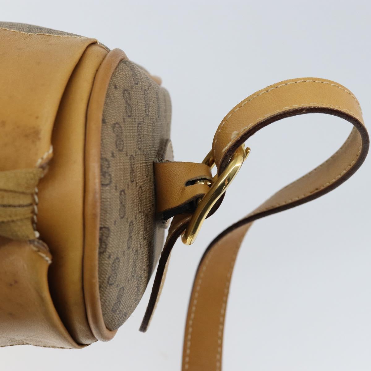 GUCCI Micro GG Supreme Shoulder Bag PVC Beige Gold 001 58 4001 Auth 149982