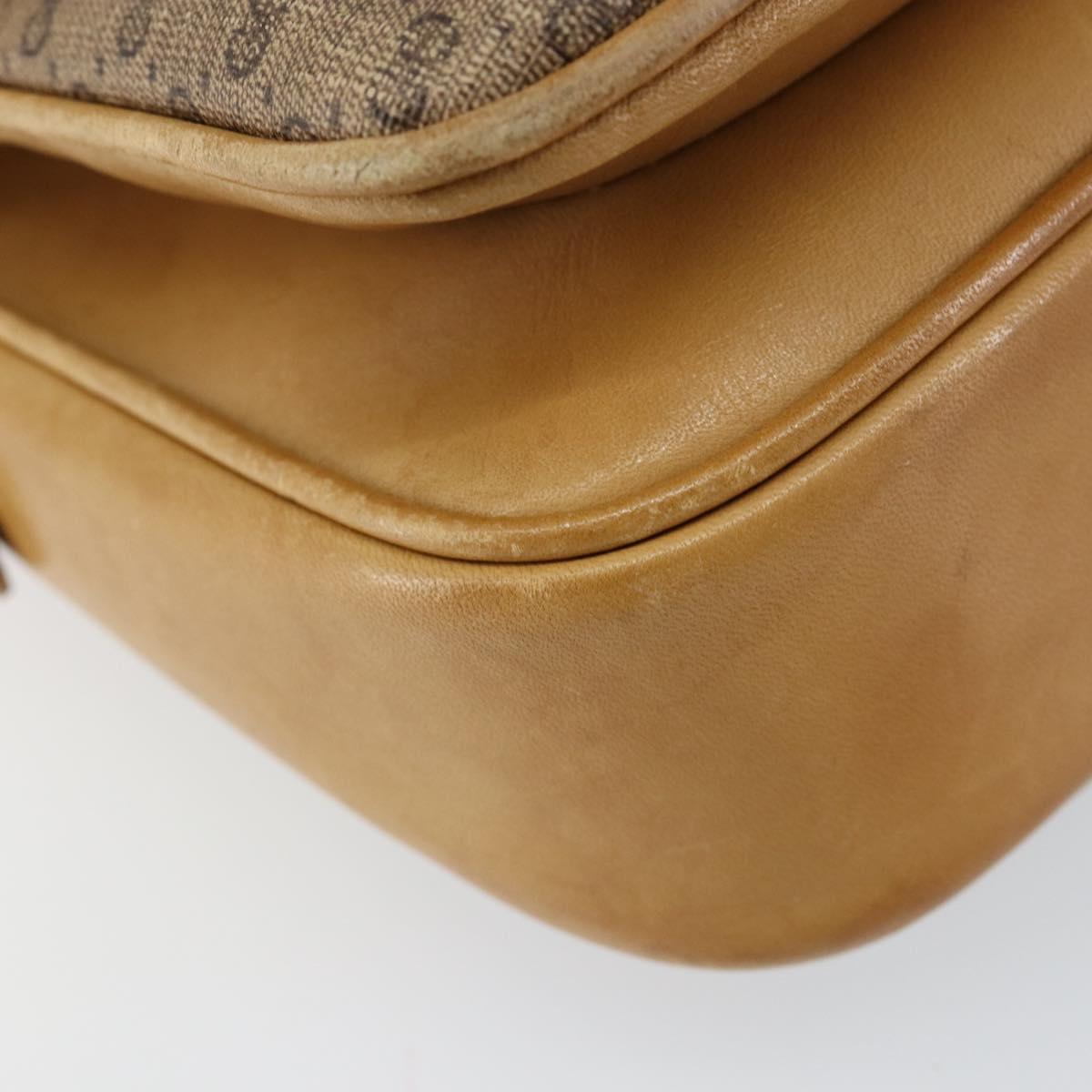 GUCCI Micro GG Supreme Shoulder Bag PVC Beige Gold Auth 149983