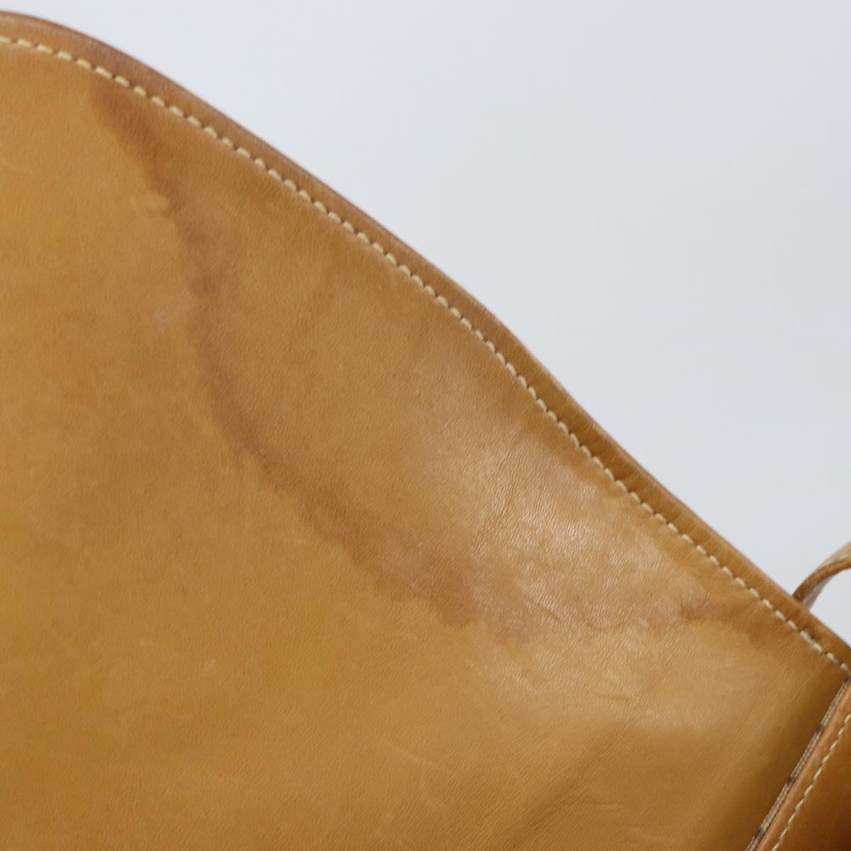 GUCCI Micro GG Supreme Shoulder Bag PVC Beige Gold Auth 149983