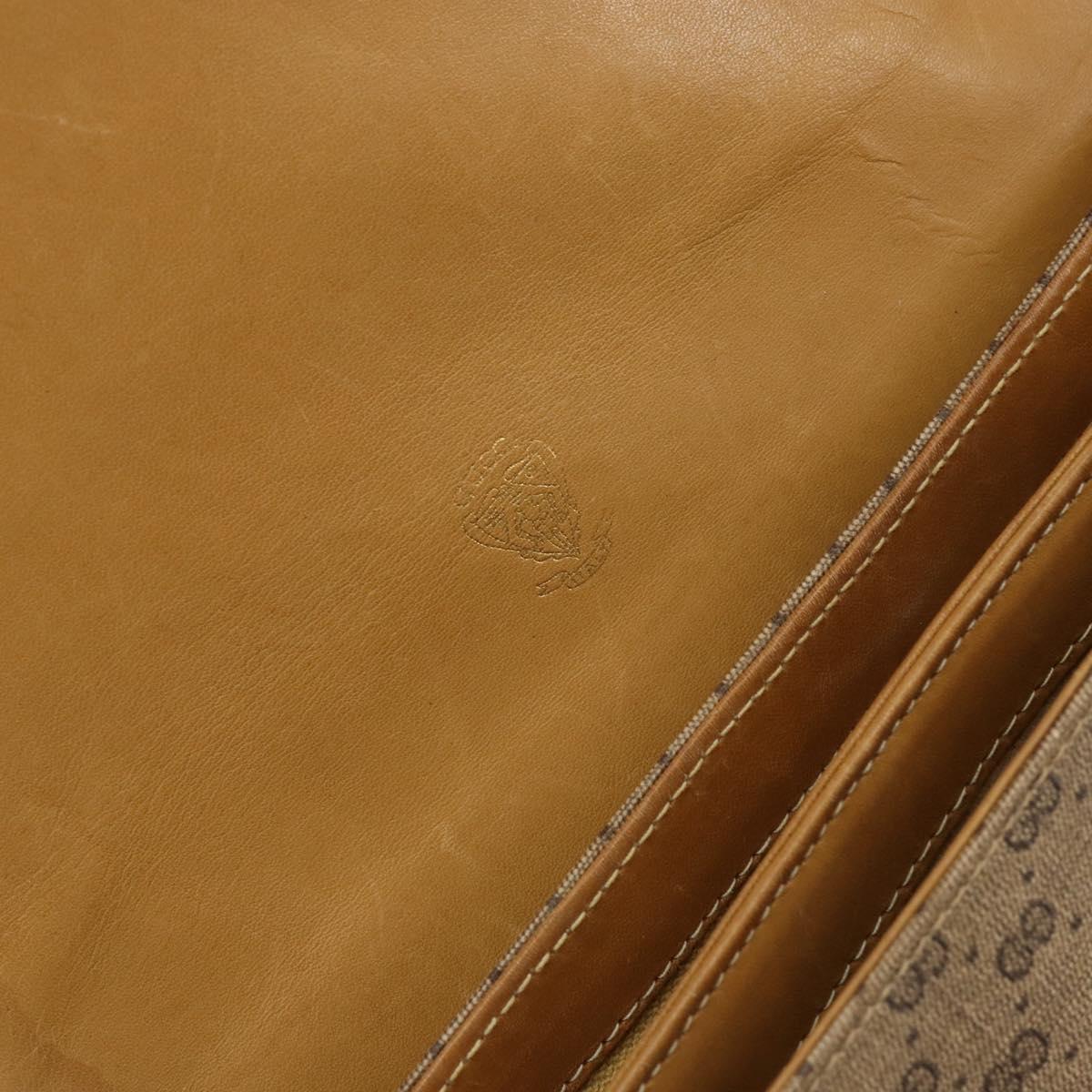 GUCCI Micro GG Supreme Shoulder Bag PVC Beige Gold Auth 149983