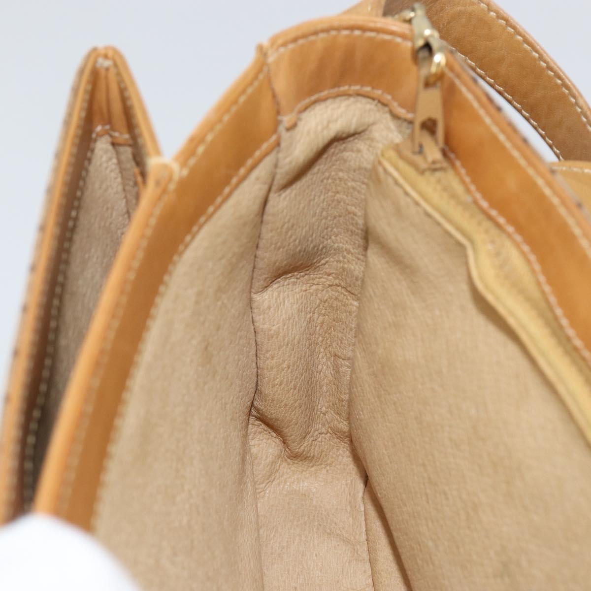 GUCCI Micro GG Supreme Shoulder Bag PVC Beige Gold Auth 149983