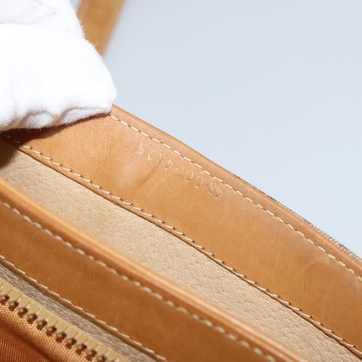 GUCCI Micro GG Supreme Shoulder Bag PVC Beige Gold Auth 149983