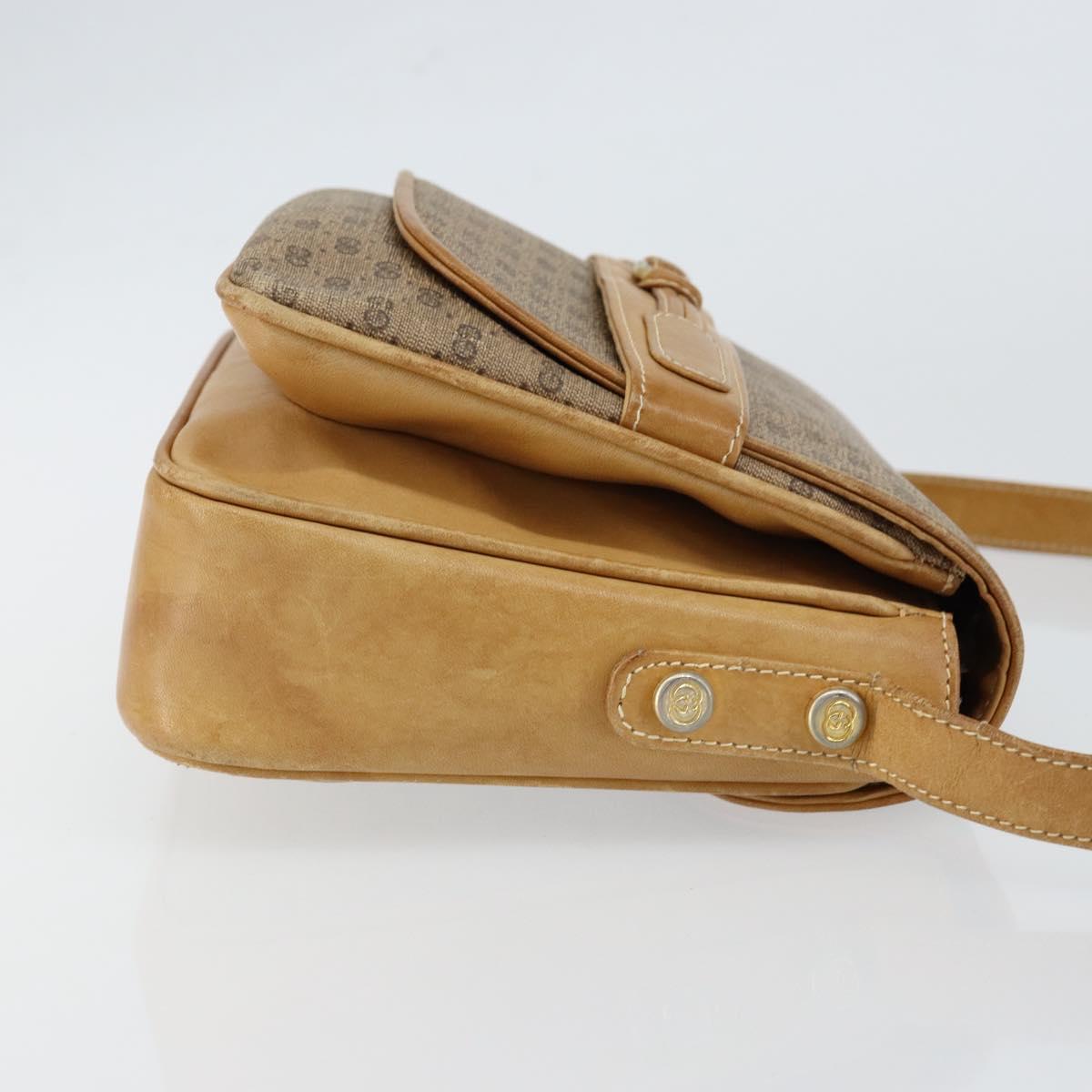 GUCCI Micro GG Supreme Shoulder Bag PVC Beige Gold Auth 149983