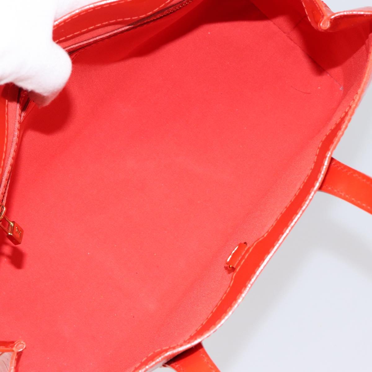 LOUIS VUITTON Vernis Bluebird Wilshire PM Bag Orenge Sunset M93644 Auth 149996