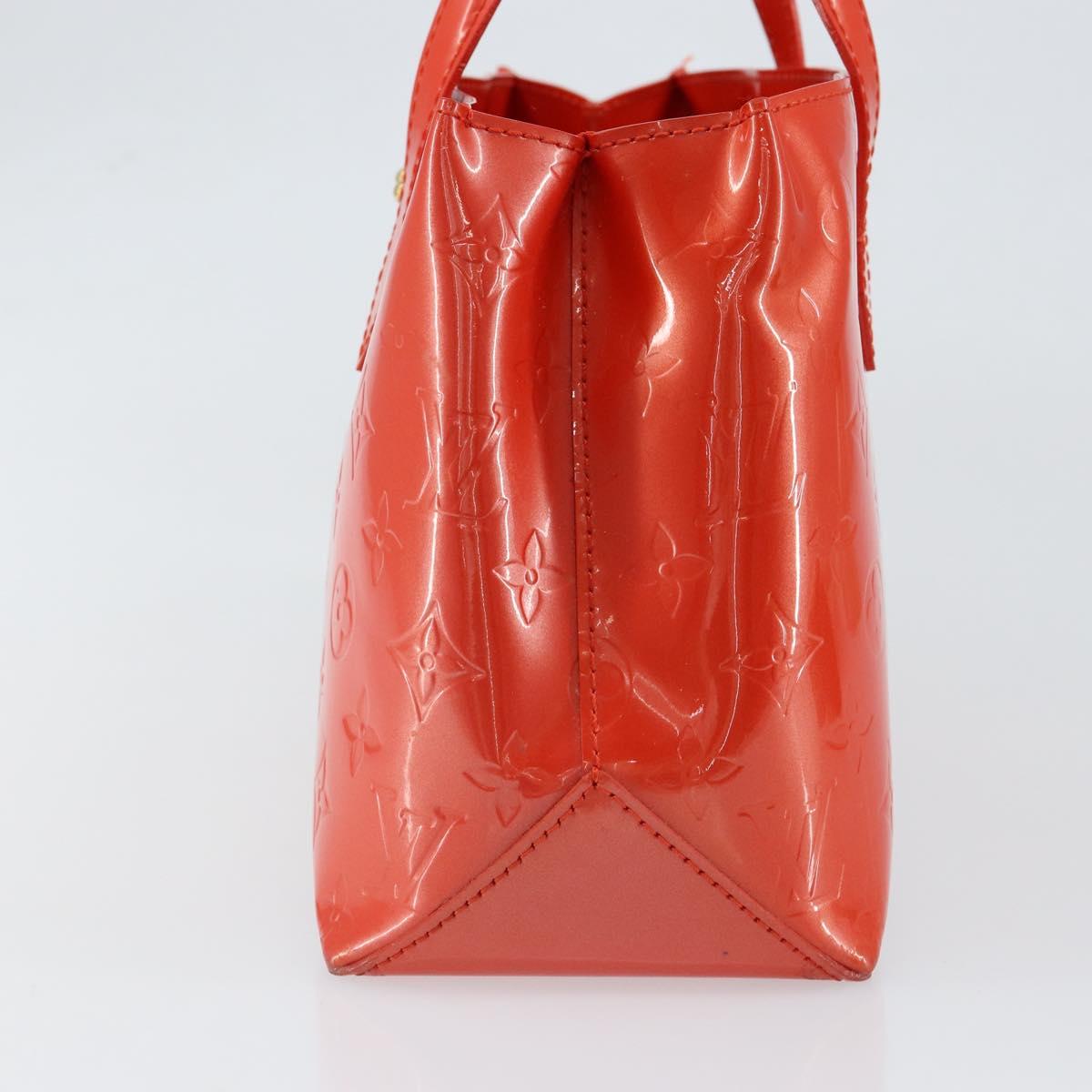 LOUIS VUITTON Vernis Bluebird Wilshire PM Bag Orenge Sunset M93644 Auth 149996