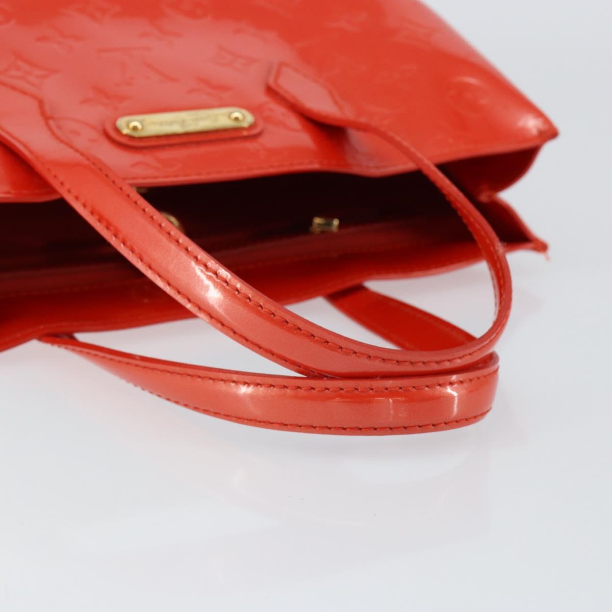 LOUIS VUITTON Vernis Bluebird Wilshire PM Bag Orenge Sunset M93644 Auth 149996