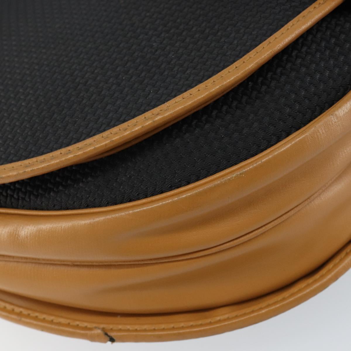 SAINT LAURENT Shoulder Bag PVC Leather Black Gold Auth 150003