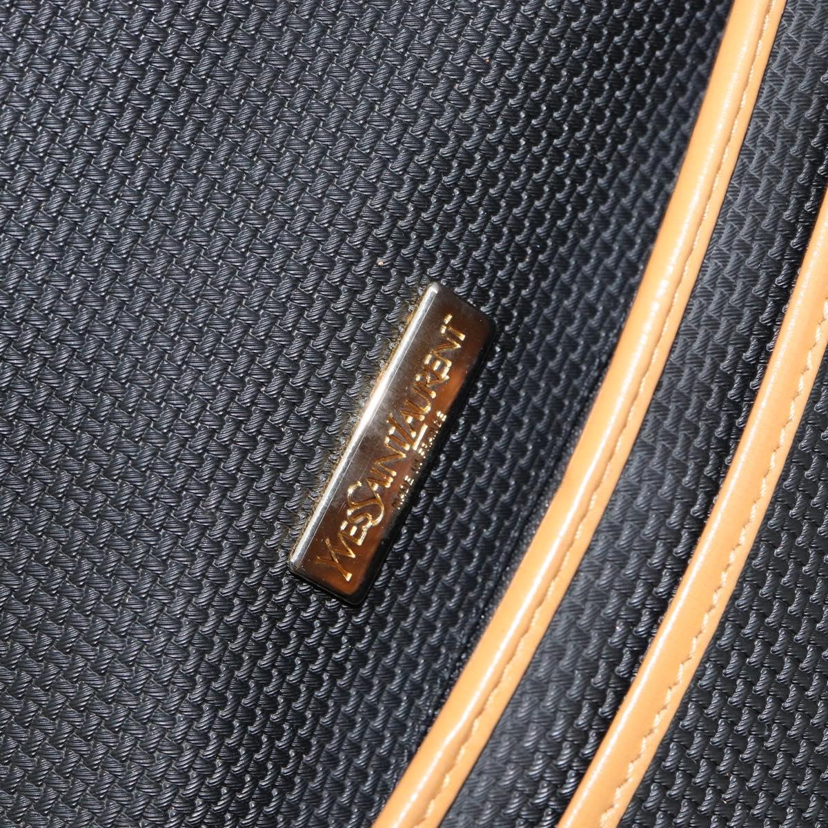 SAINT LAURENT Shoulder Bag PVC Leather Black Gold Auth 150003