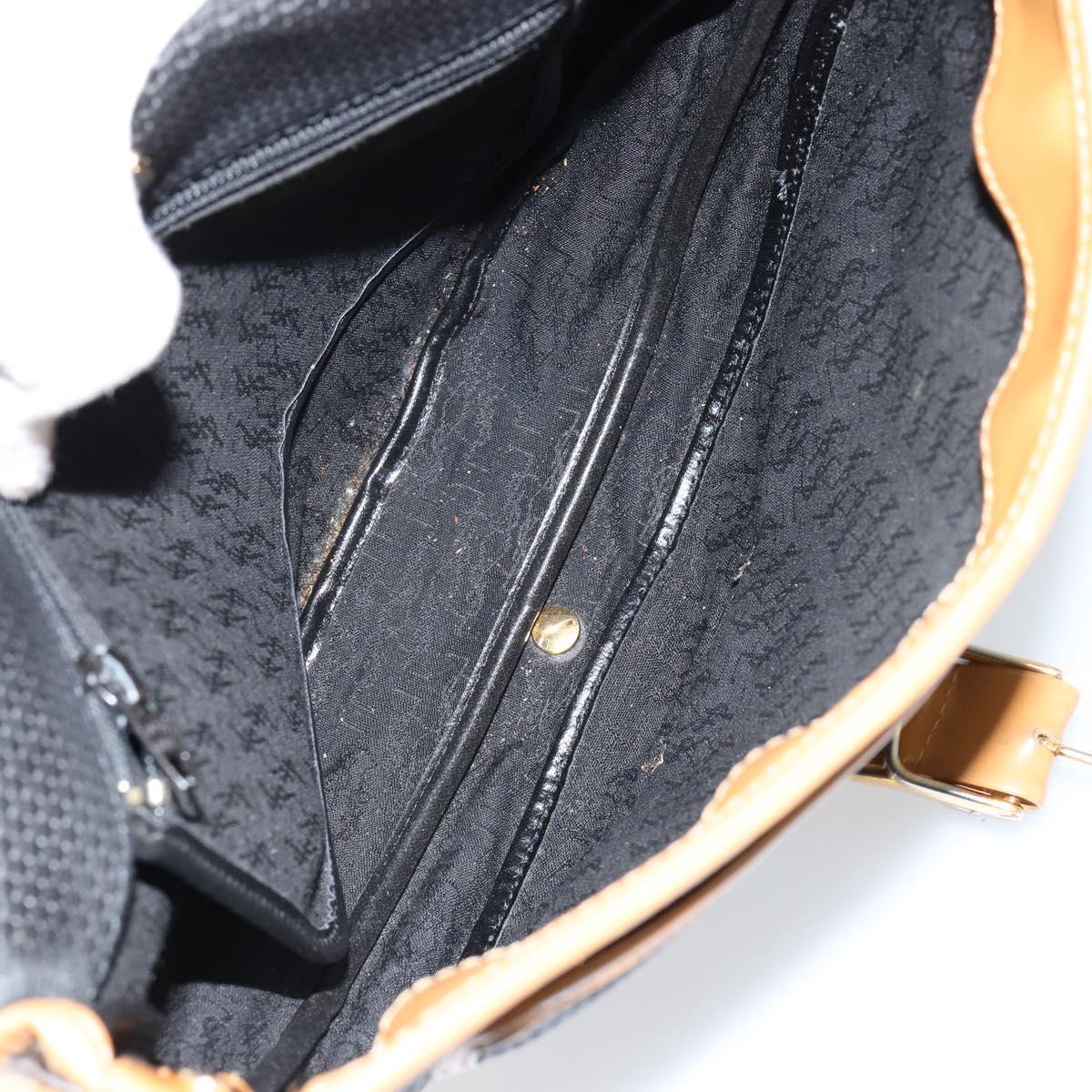 SAINT LAURENT Shoulder Bag PVC Leather Black Gold Auth 150003