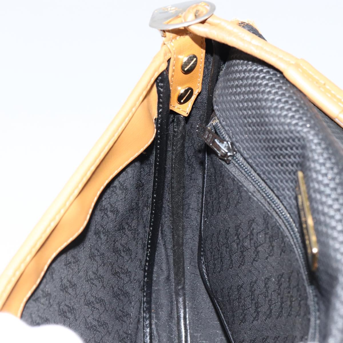 SAINT LAURENT Shoulder Bag PVC Leather Black Gold Auth 150003