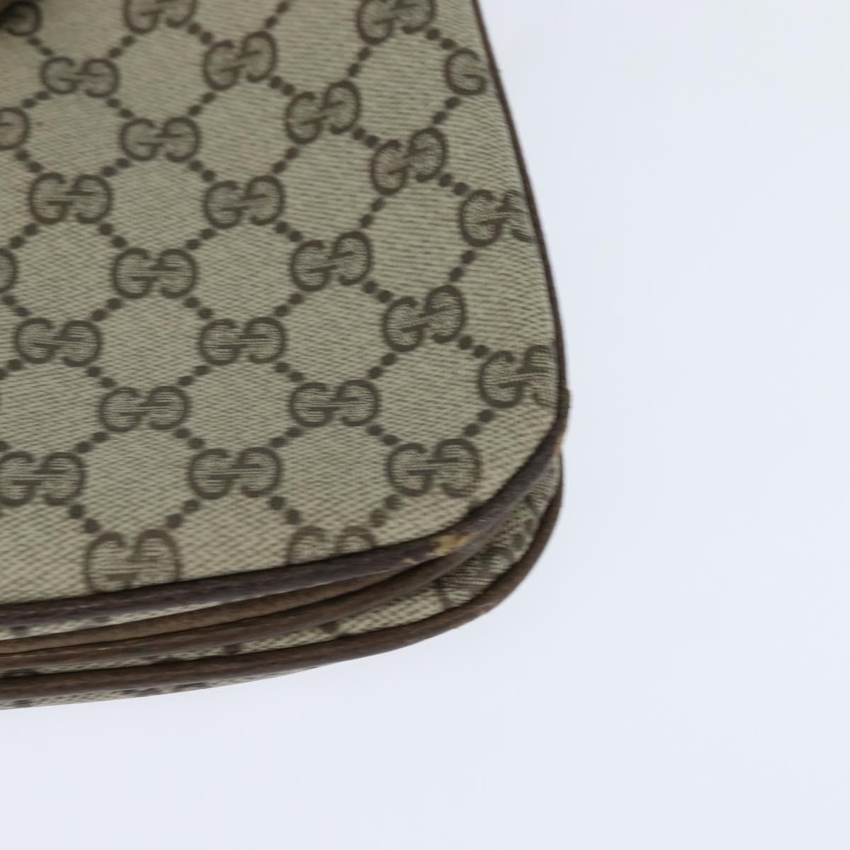 GUCCI GG Supreme Web Sherry Line Bag PVC Beige Gold 86 02 037 Auth 150020