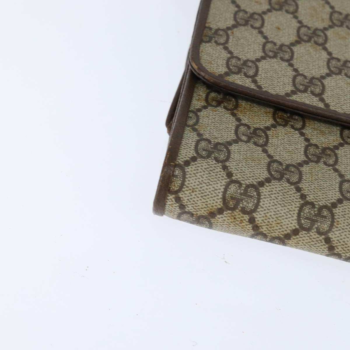 GUCCI GG Supreme Shoulder Bag PVC Beige Gold 89 02 050 Auth 150021