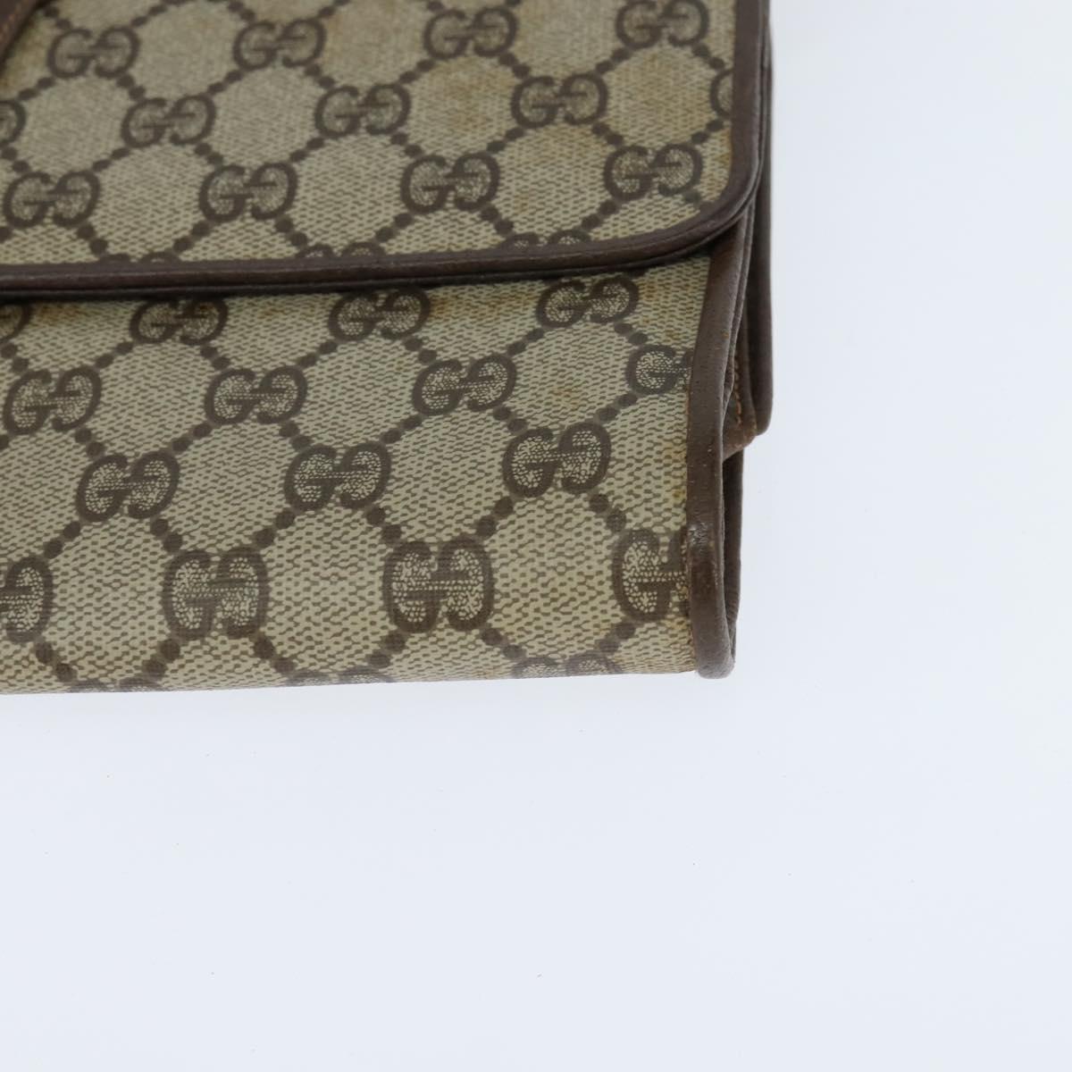 GUCCI GG Supreme Shoulder Bag PVC Beige Gold 89 02 050 Auth 150021