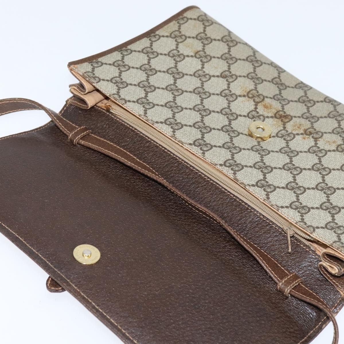 GUCCI GG Supreme Shoulder Bag PVC Beige Gold 89 02 050 Auth 150021