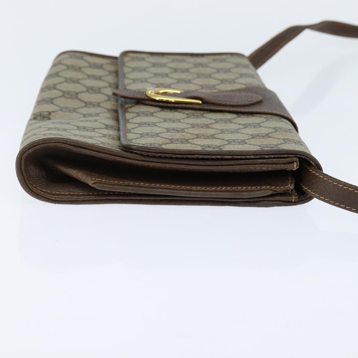 GUCCI GG Supreme Shoulder Bag PVC Beige Gold 89 02 050 Auth 150021