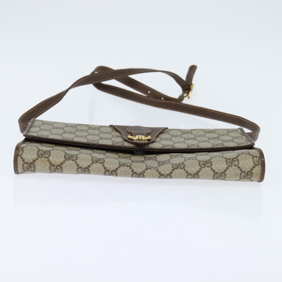 GUCCI GG Supreme Shoulder Bag PVC Beige Gold 89 02 050 Auth 150021