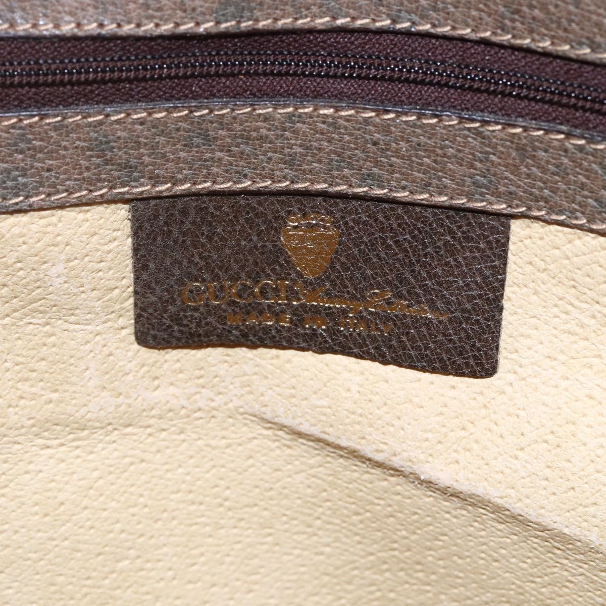 GUCCI GG Supreme Hand Bag PVC Beige Gold Auth 150024