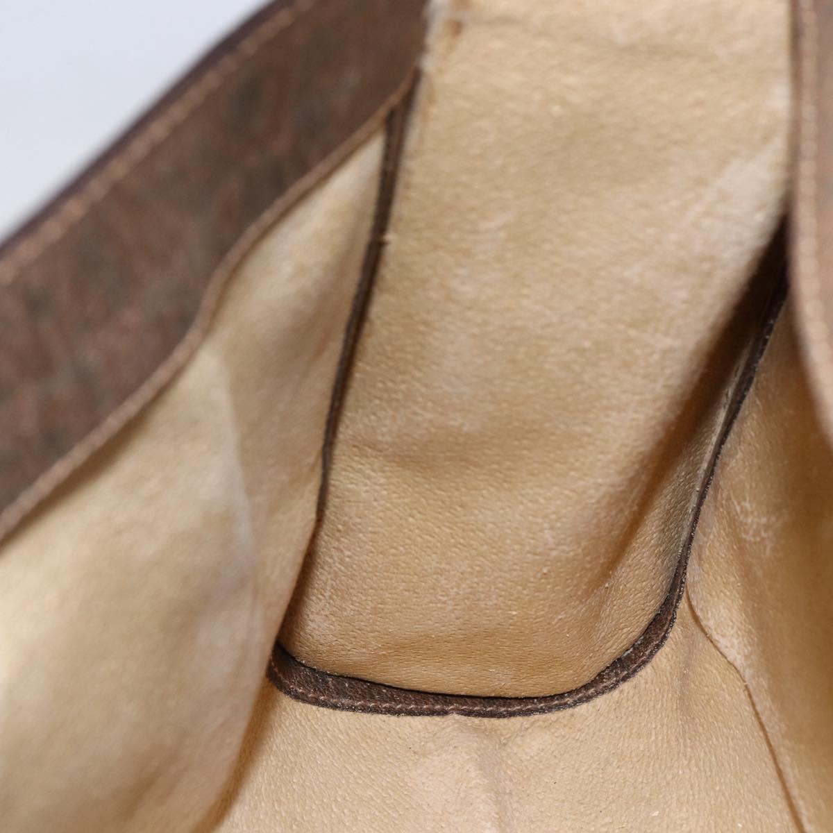 GUCCI GG Supreme Hand Bag PVC Beige Gold Auth 150024