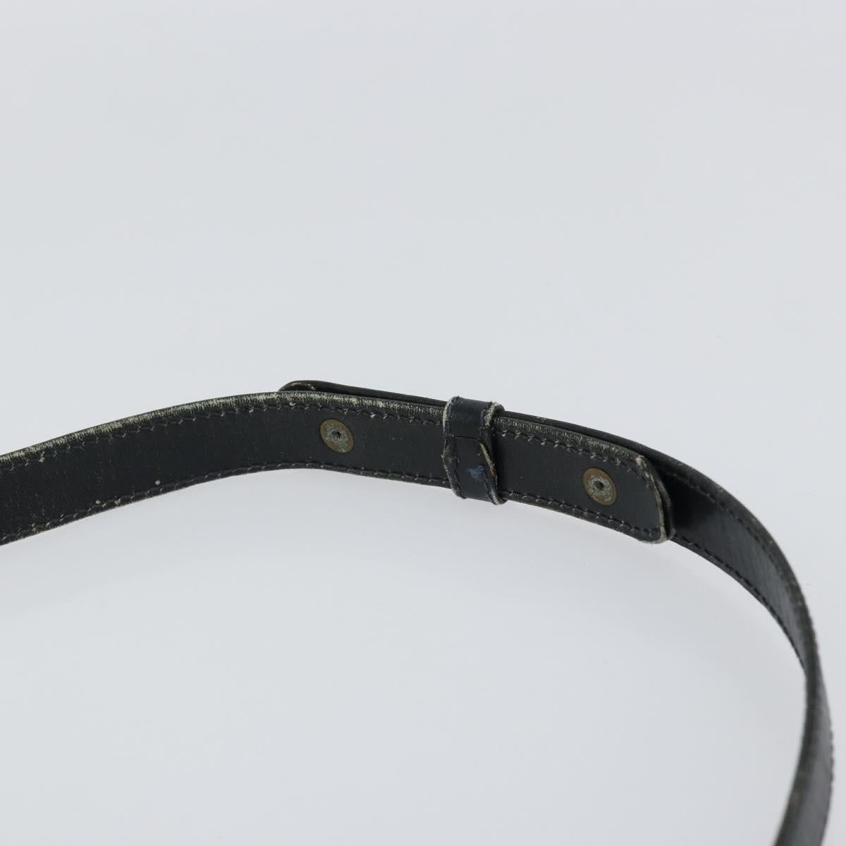 GUCCI GG Supreme Horsebit Shoulder Bag PVC Navy Gold Silver Auth 150026