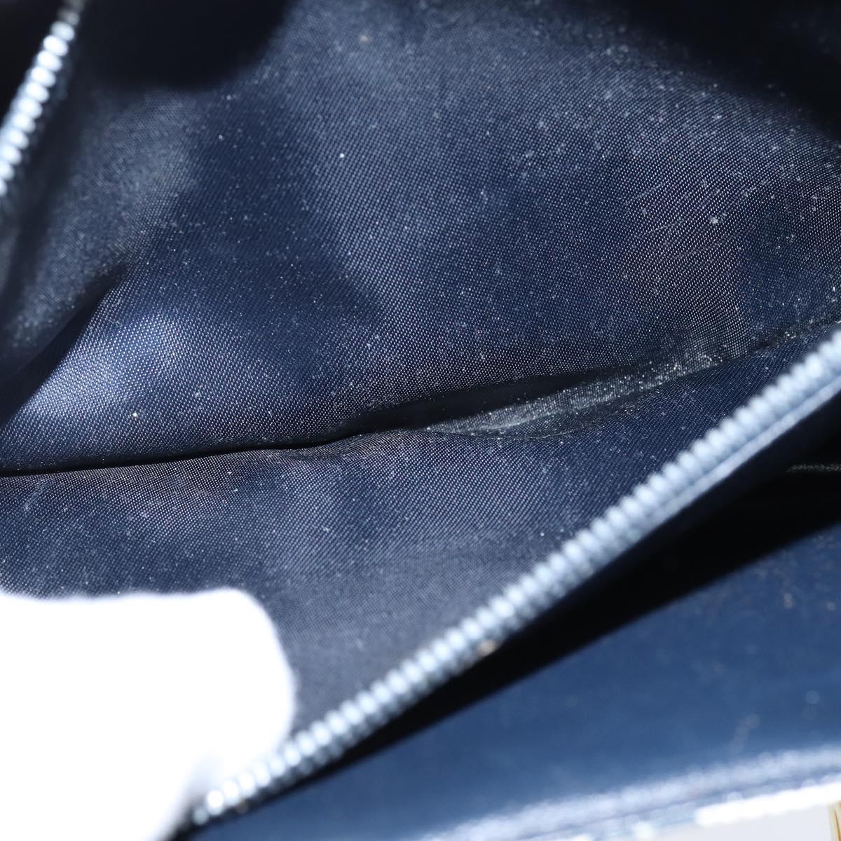 GUCCI GG Supreme Shoulder Bag PVC Navy Gold Auth 150027