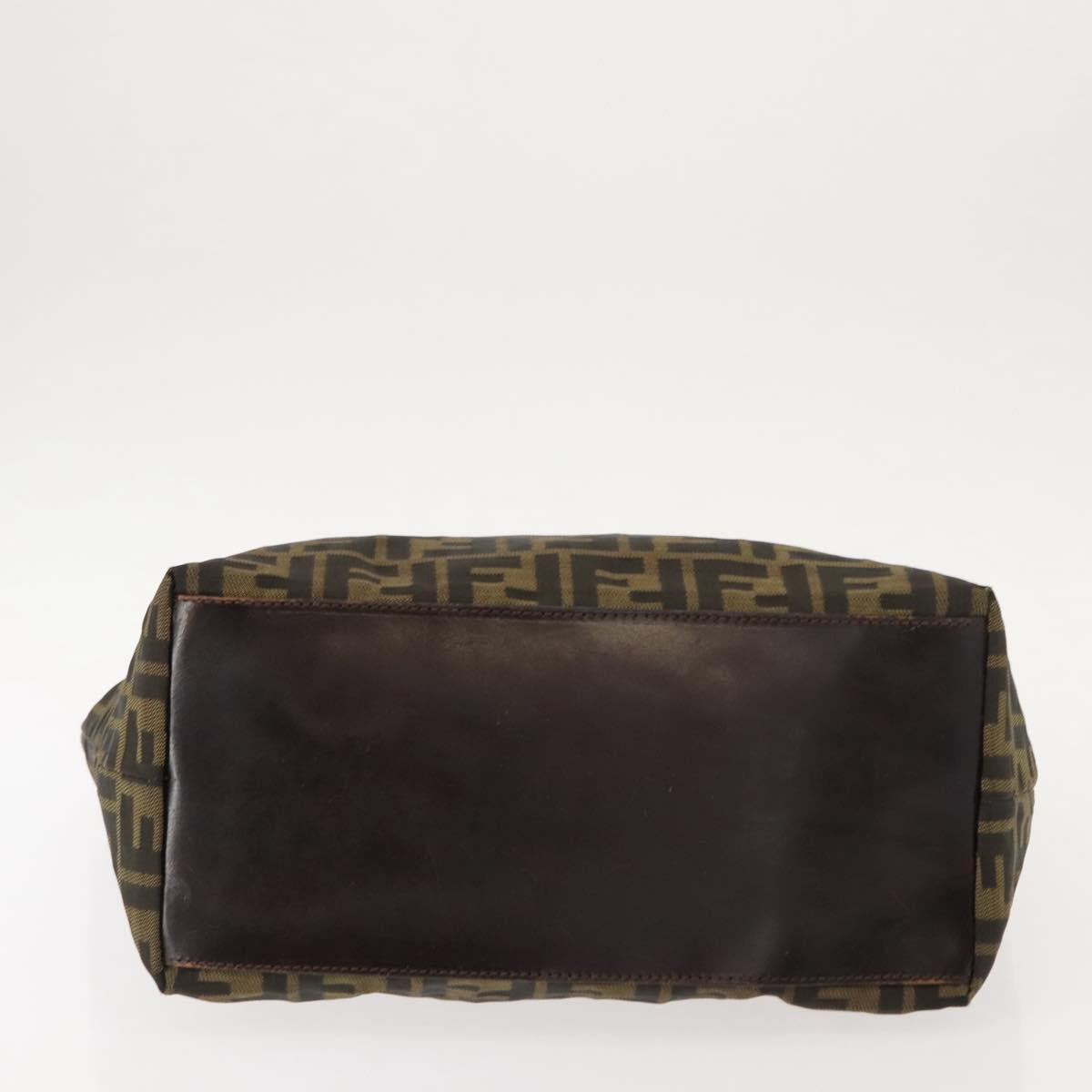 FENDI Zucca Canvas Tote Bag Black Brown Auth 150031