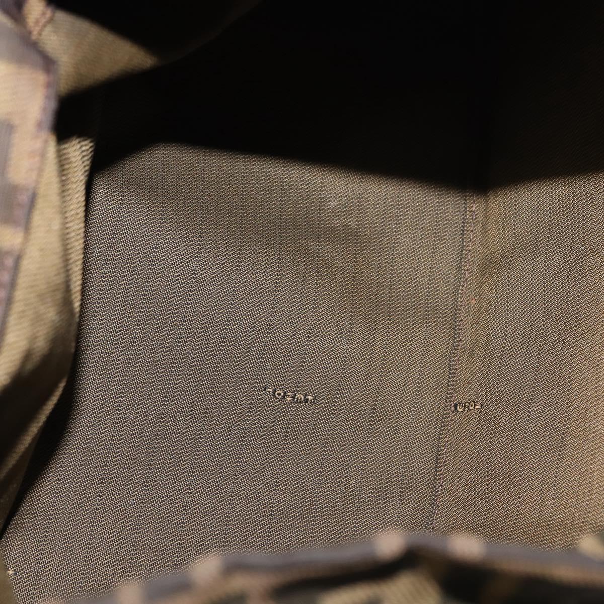 FENDI Zucca Canvas Tote Bag Black Brown Auth 150031