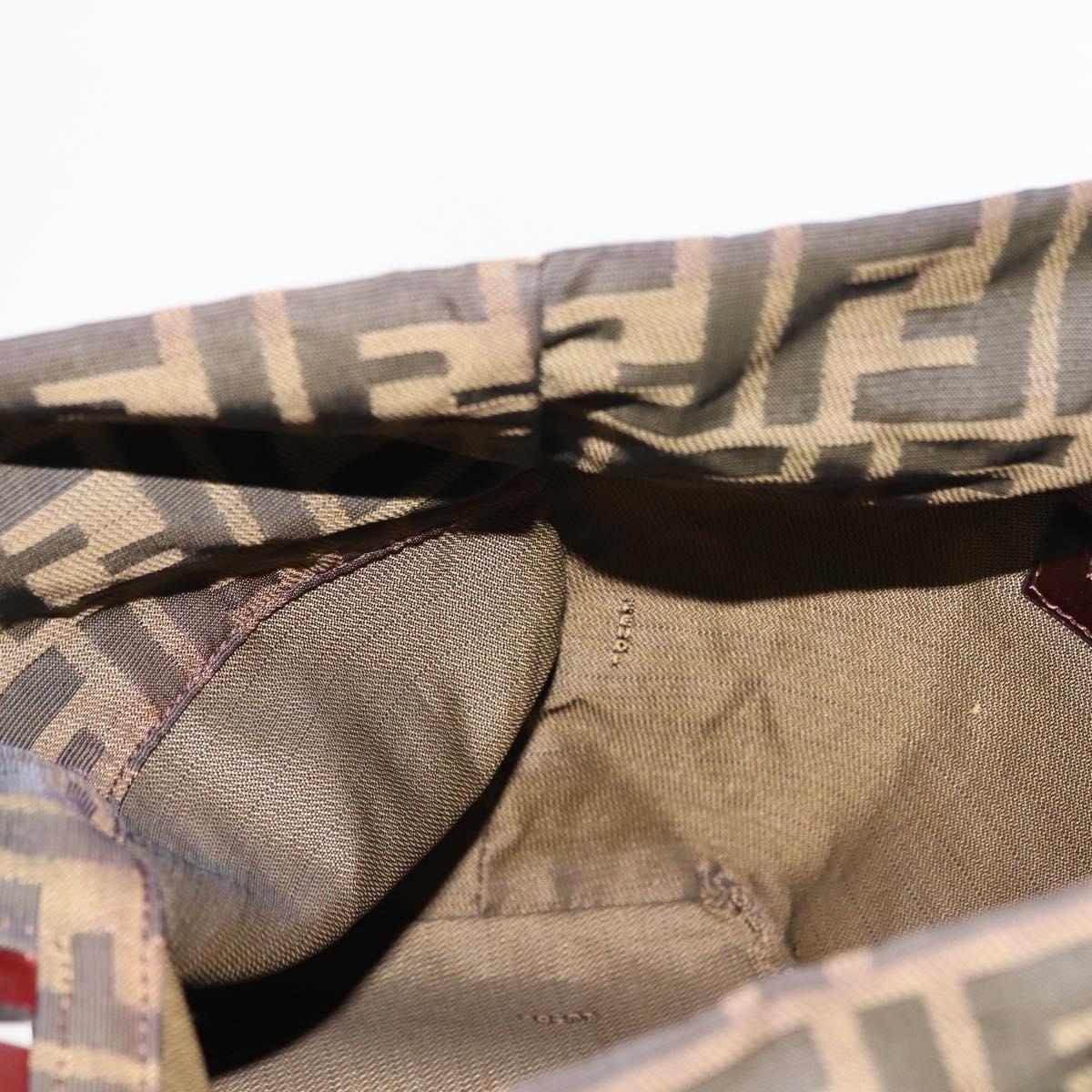 FENDI Zucca Canvas Tote Bag Black Brown Auth 150031