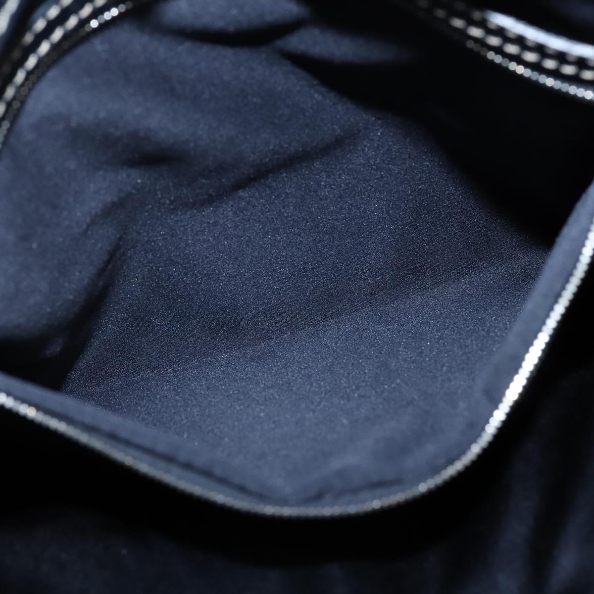 FENDI Zucchino Canvas Tote Bag Navy Silver Auth 150033