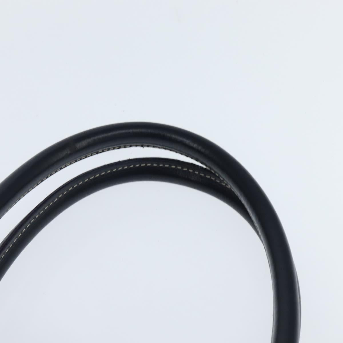 FENDI Zucchino Canvas Tote Bag Navy Silver Auth 150033