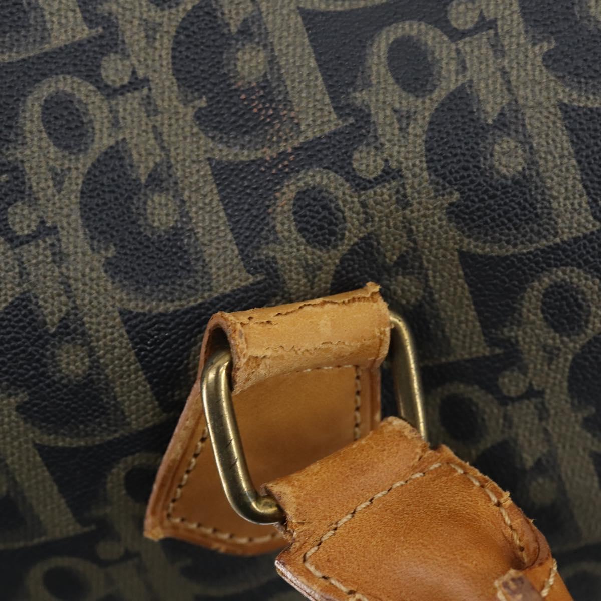 Christian Dior Trotter Canvas Boston Bag Khaki Auth 150036