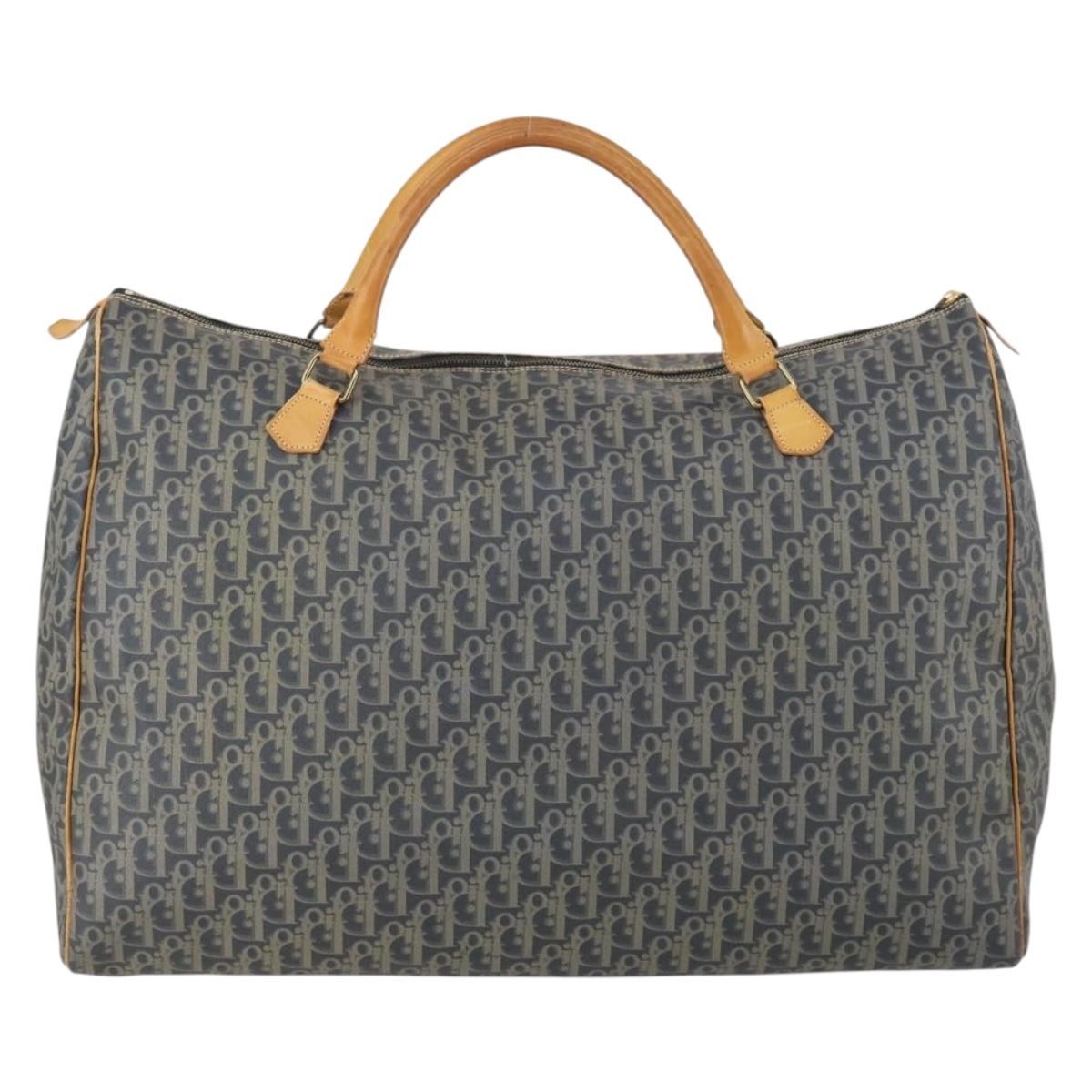 Christian Dior Trotter Canvas Boston Bag Khaki Auth 150036