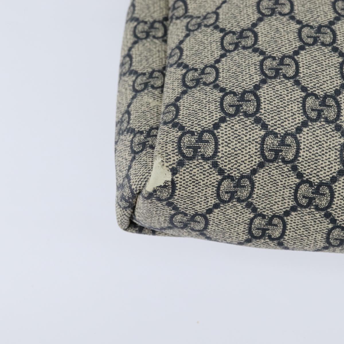 GUCCI GG Supreme Shoulder Bag PVC Navy Silver 223666 Auth 150039