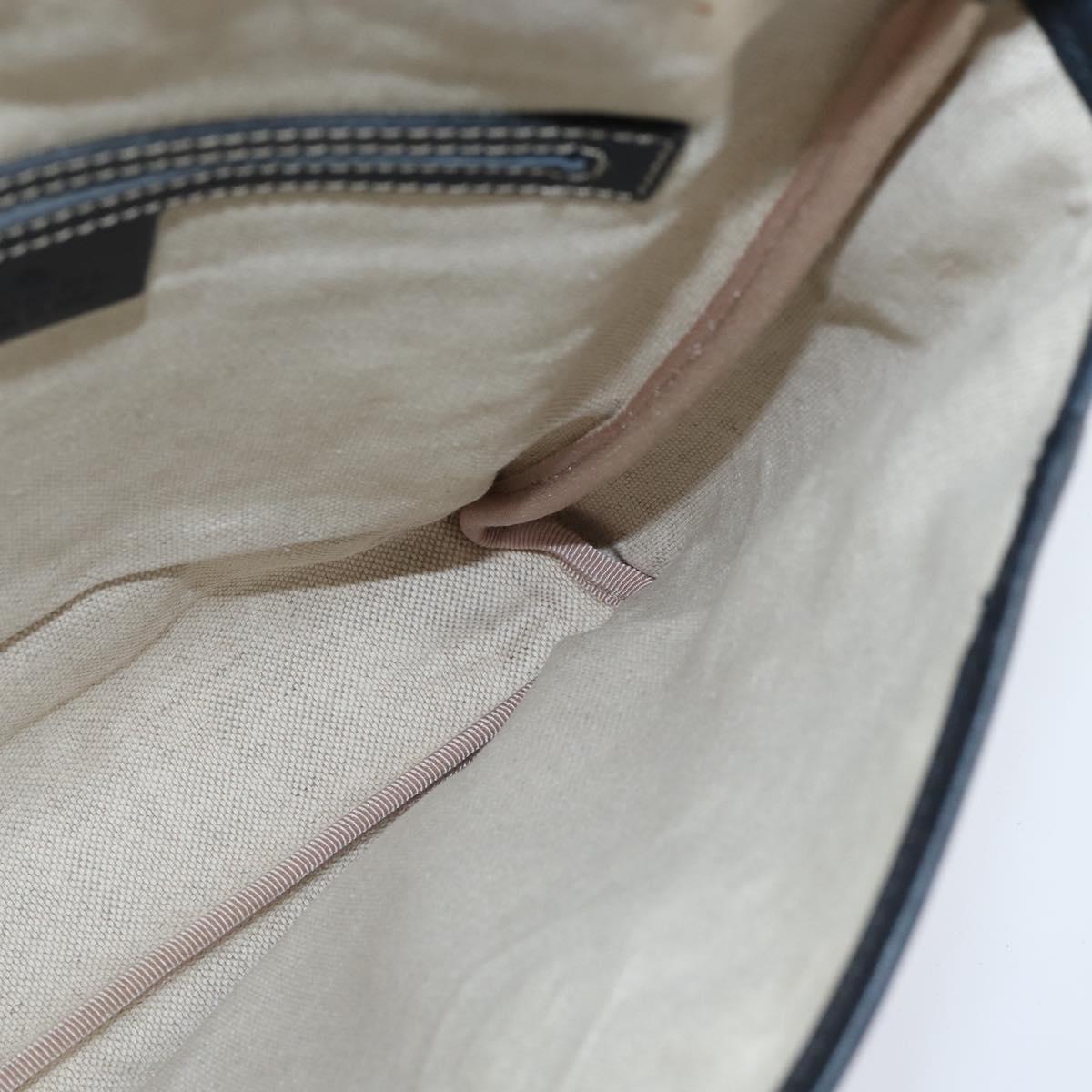 GUCCI GG Supreme Shoulder Bag PVC Navy Silver 223666 Auth 150039