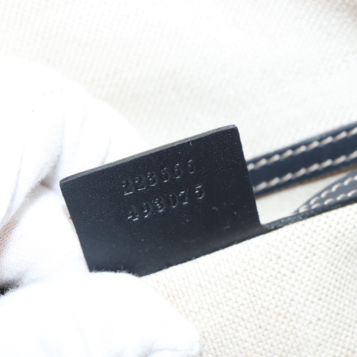 GUCCI GG Supreme Shoulder Bag PVC Navy Silver 223666 Auth 150039