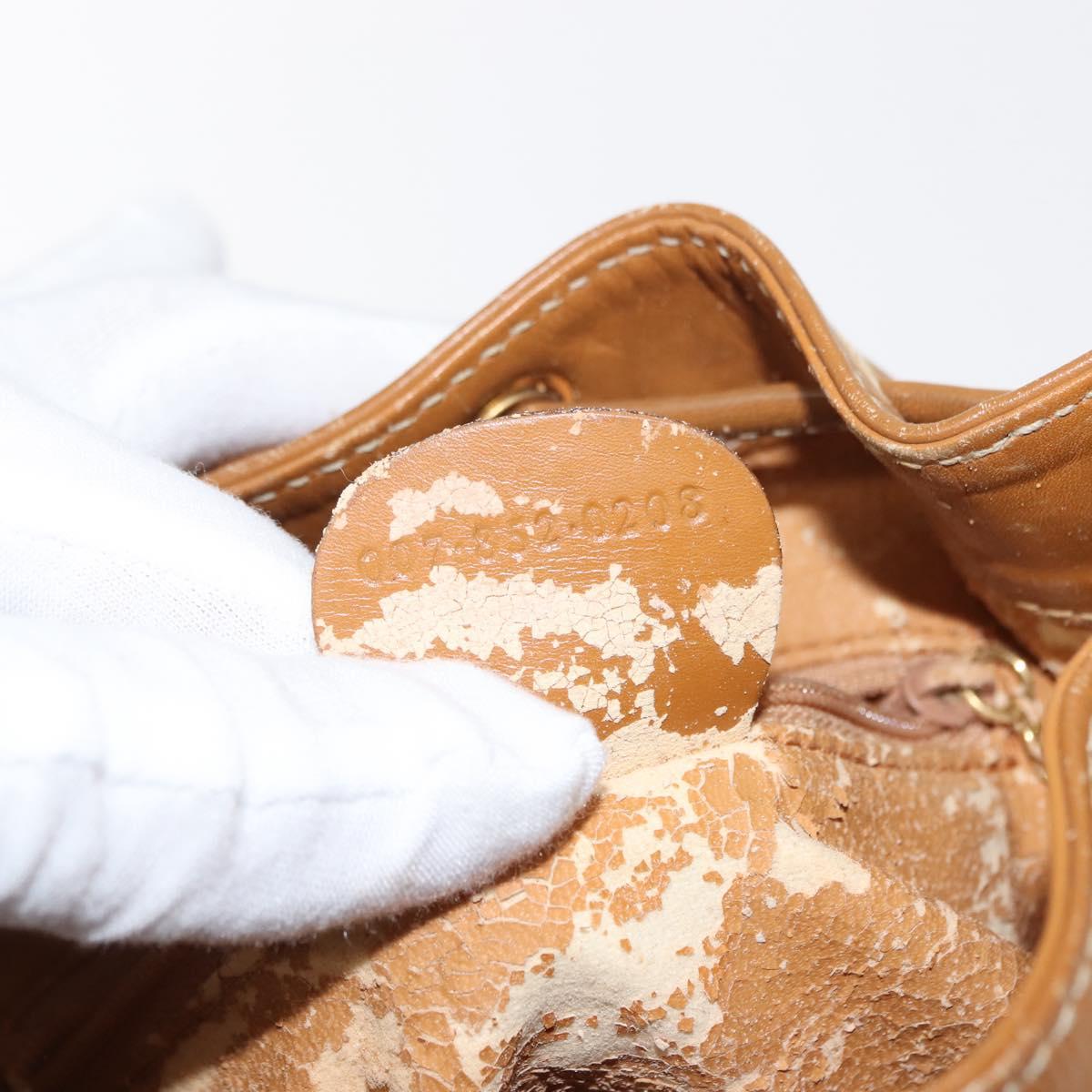 GUCCI GG Canvas Shoulder Bag Beige Gold Auth 150040