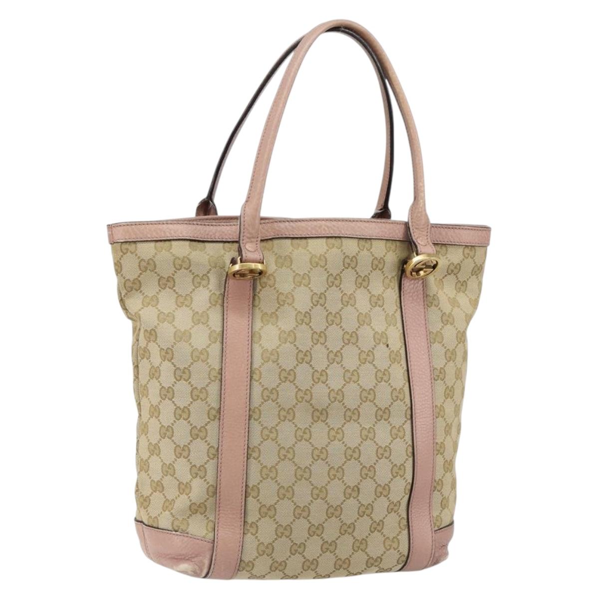 GUCCI GG Canvas Miss GG Tote Bag Beige Gold 342591 Auth 150041