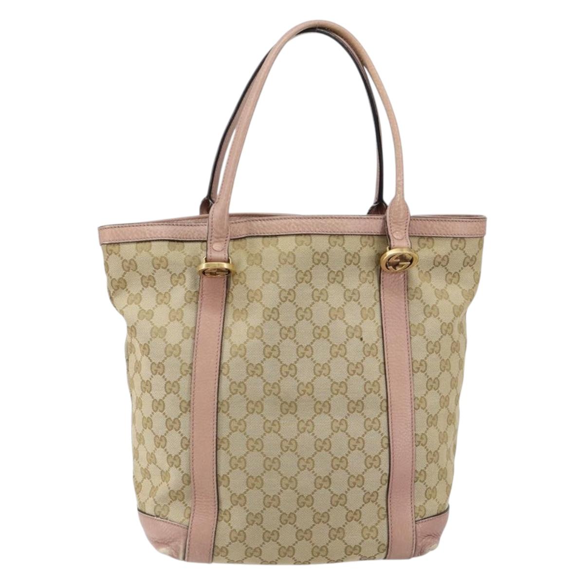 GUCCI GG Canvas Miss GG Tote Bag Beige Gold 342591 Auth 150041