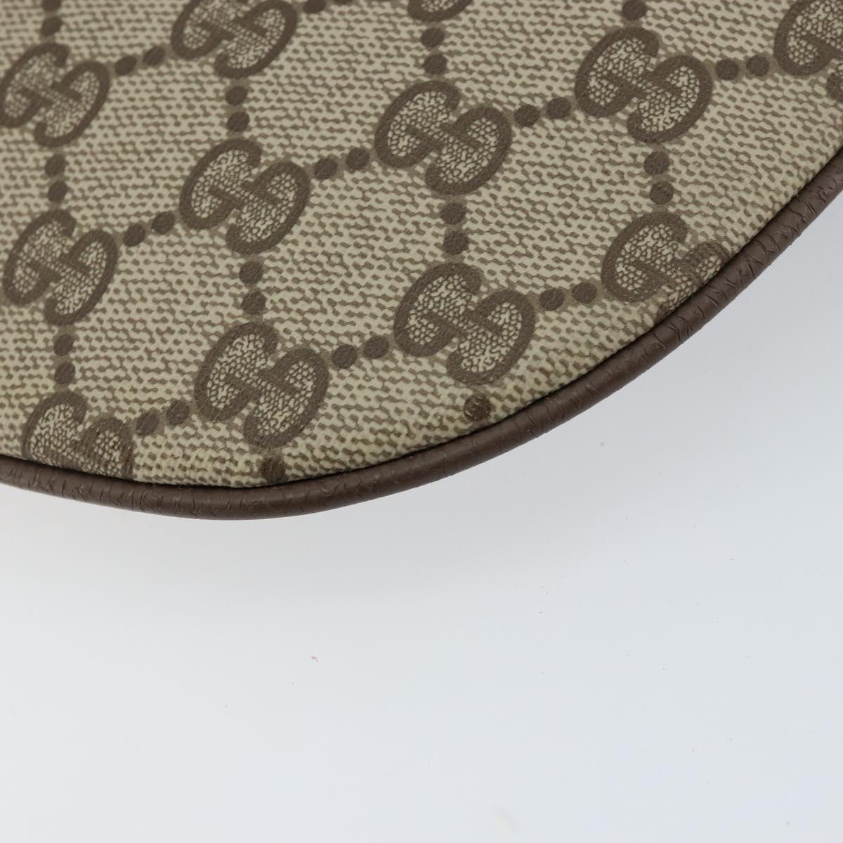 GUCCI GG Supreme Clutch Bag PVC Beige Gold 89 02 503 Auth 150043