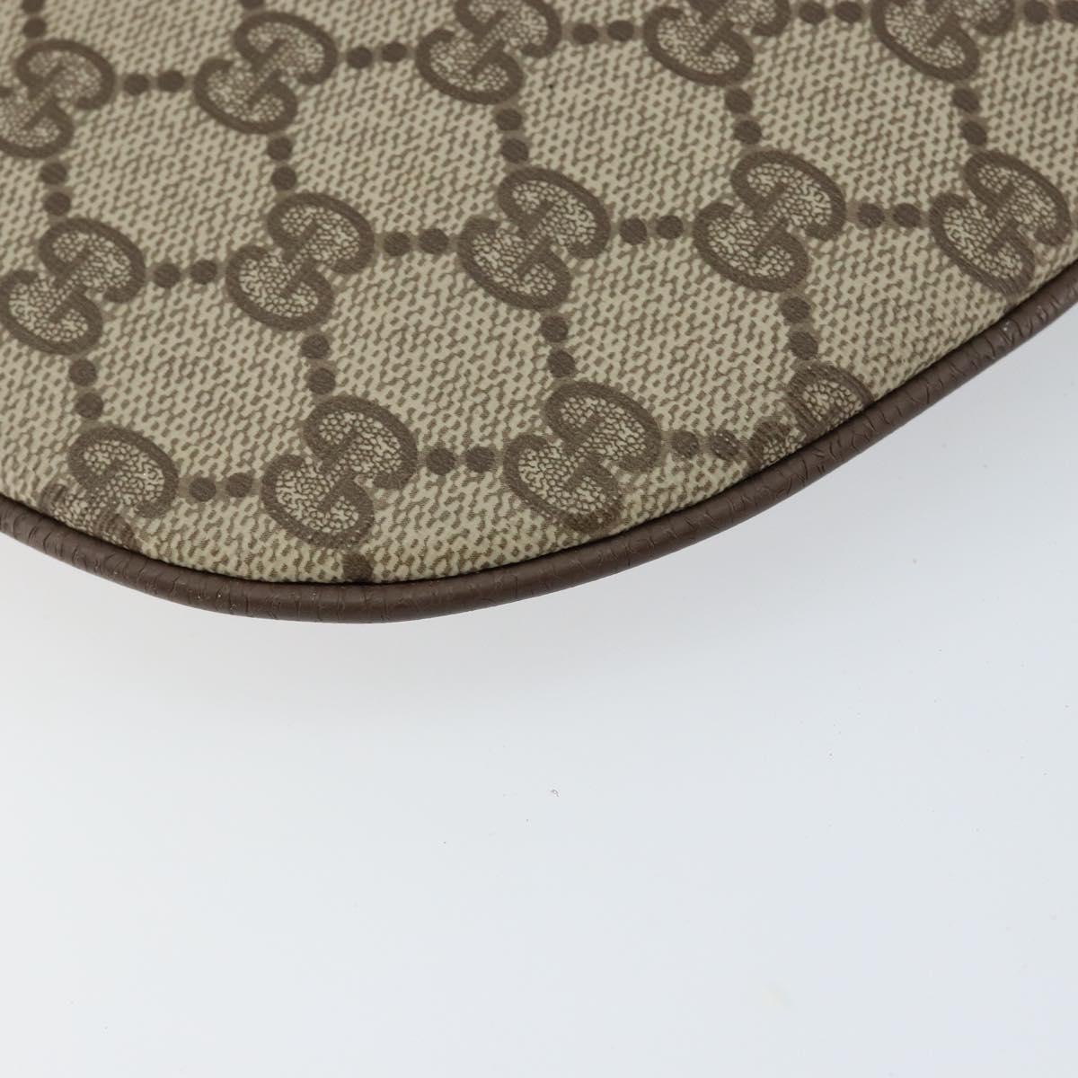 GUCCI GG Supreme Clutch Bag PVC Beige Gold 89 02 503 Auth 150043