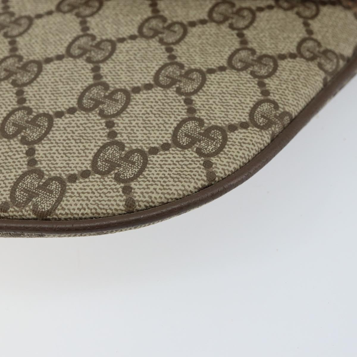 GUCCI GG Supreme Clutch Bag PVC Beige Gold 89 02 503 Auth 150043