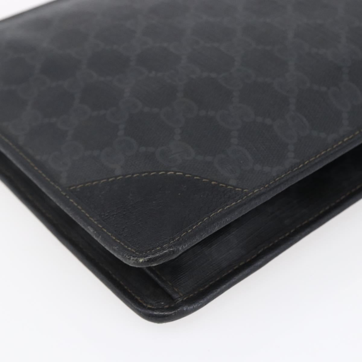 GUCCI GG Supreme Clutch Bag PVC Black 97 01 029 Auth 150048