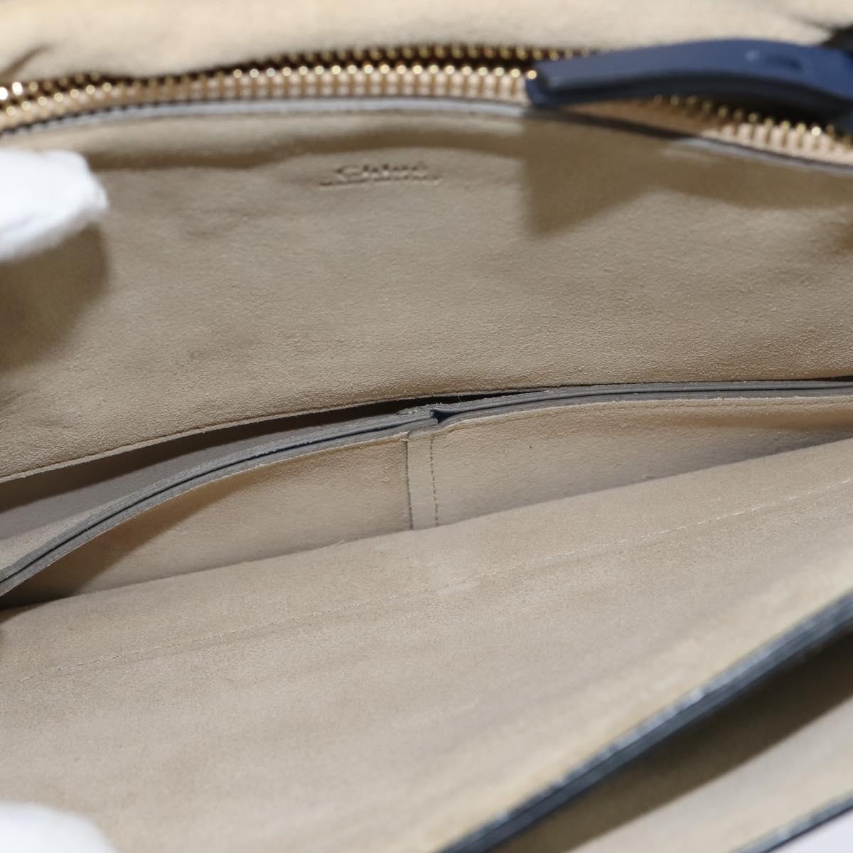 Chloe Fay Clutch Bag Leather Navy Auth 150049