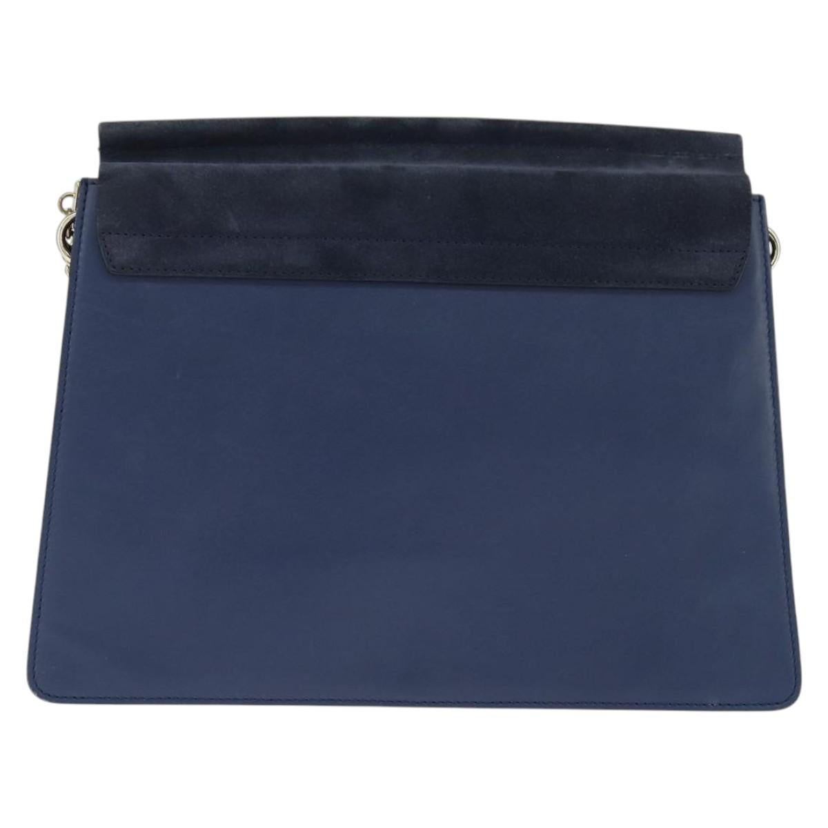 Chloe Fay Clutch Bag Leather Navy Auth 150049
