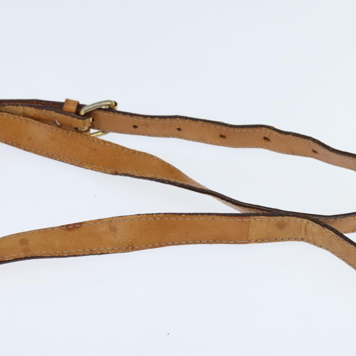 CELINE Macadam Canvas Shoulder Bag PVC Leather Brown Gold Auth 150050